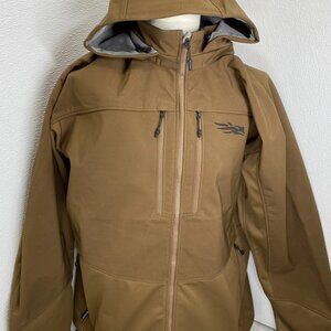 Sitka Mens Coat Mud Brown Size XXL Jetstream Hooded Wind Resistant Jacket